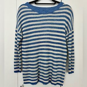 J. Crew Blue and White Striped Women's Sweater